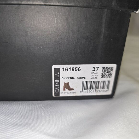 Carmela Suede Ankle, Chelsea Bootie with Heel in Taupe, Women's Size 37, NIB - Picture 9 of 10